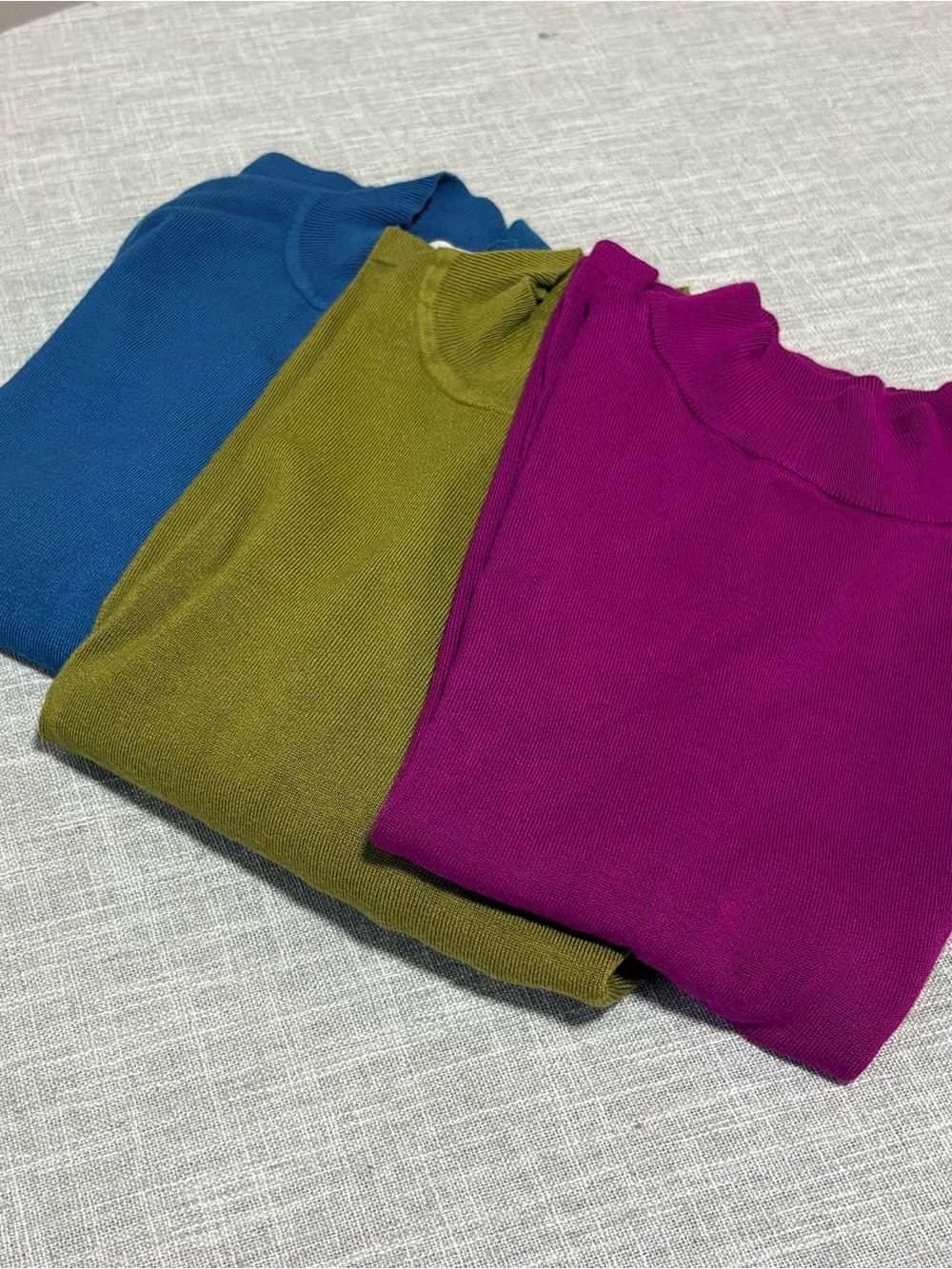 Coldwater Creek Women’s Crewneck Sweaters 3 Lot in Teal, Olive, and Magenta XL